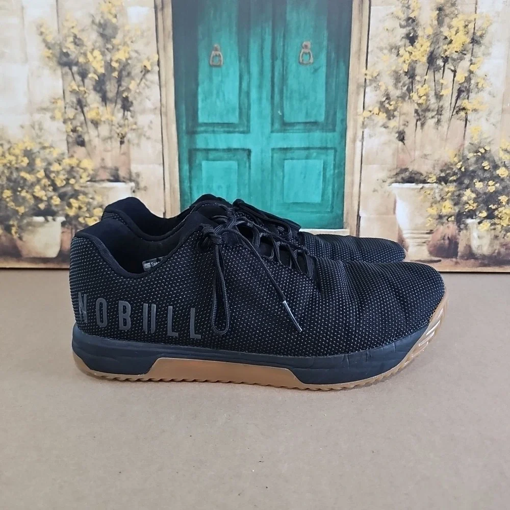 NOBULL SuperFabric Trainer Lace Up Shoes | Black Gum Men's 12.5Women's Size‎ 14